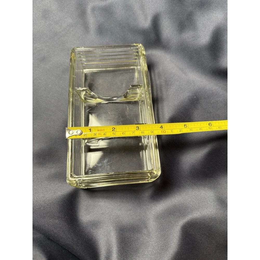 Vintage Glass Trinket Box Rectangular Shape 3 Divided Tray Sugar Packet Tea Bag